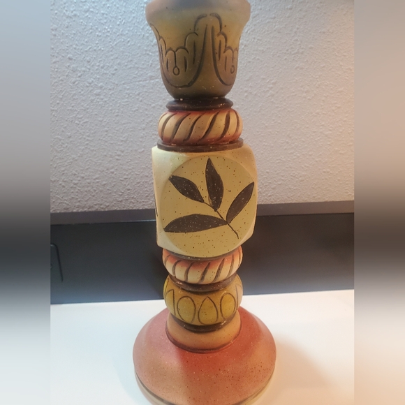 2004 Julie Ueland Designer SouthWest Painted 11.5 Pillar acandle Holder - Picture 8 of 16